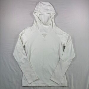 lululemon Pullover Hoodie Womens 8 White Nylon Mesh‎ Back Athleisure Yoga Top